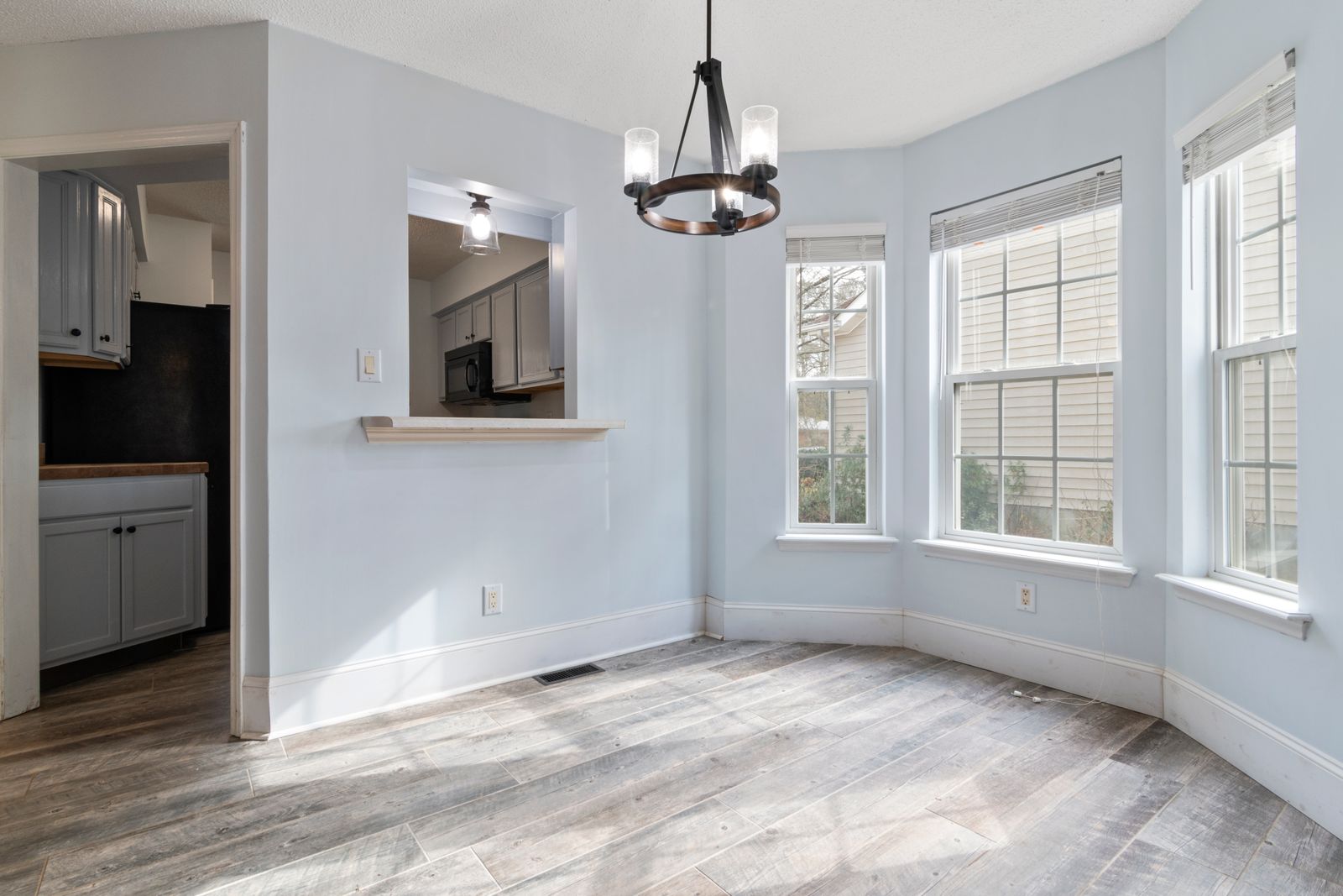 Living room before styling, with the owner's furniture in place